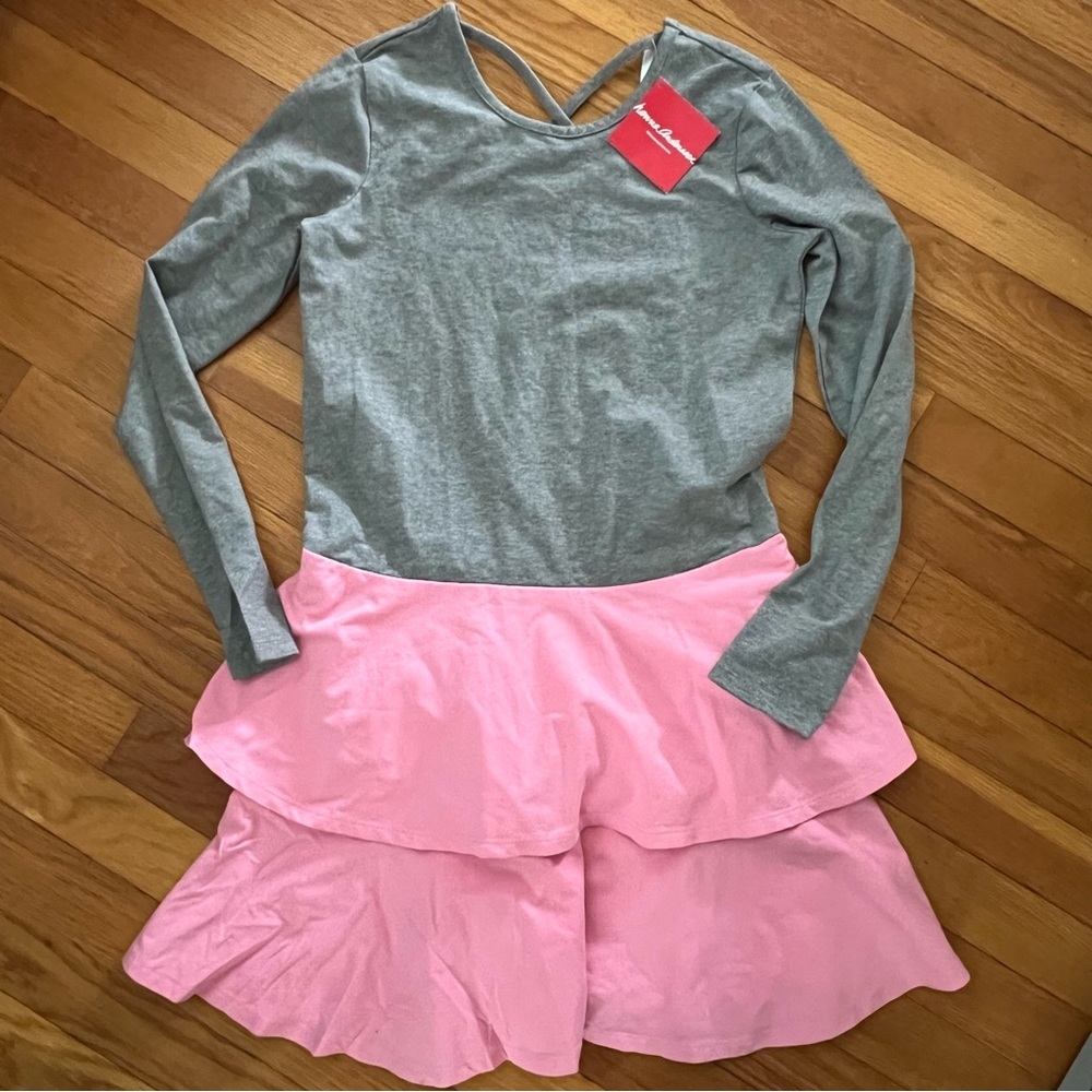 NWT Hanna Andersson gray & pink dress size 150